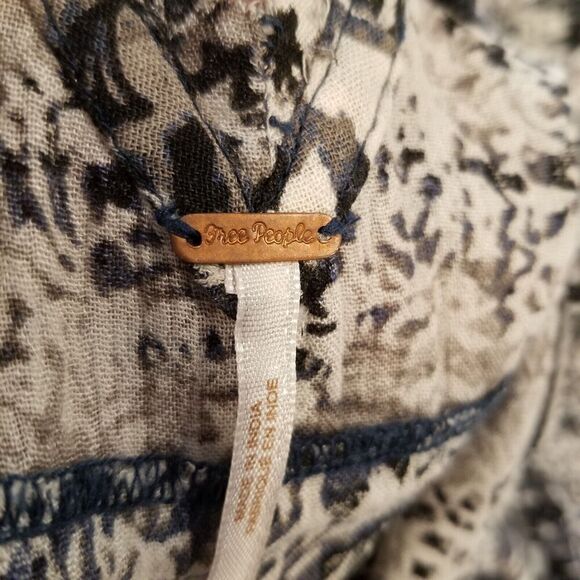 Free People Women Love Birds Tunic Dress Size S Cold Shoulder Short Boho  Mini - Picture 7 of 8